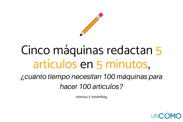 Acertijos matemáticos con respuesta - Máquinas y artículos