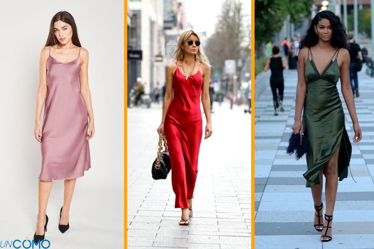 Cómo usar un slip dress o vestido lencero