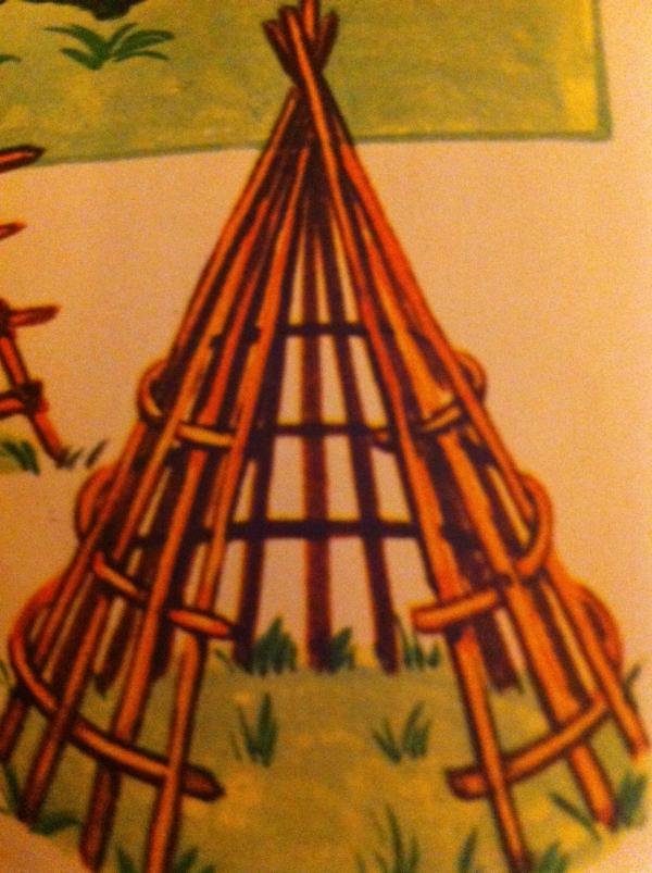 Cómo hacer una cabaña en el bosque con ramas y hierbas - Paso 3