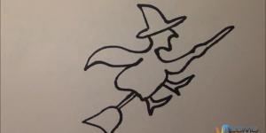 Cómo dibujar la silueta de una bruja