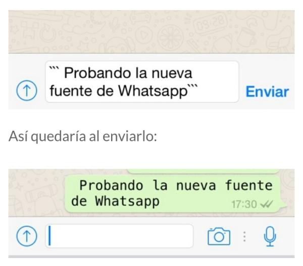 Cómo cambiar el tipo de letra en Whatsapp - Paso 2