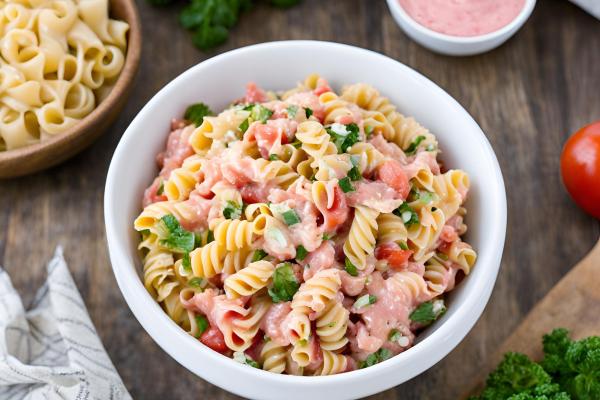 Receta de ensalada de pasta con salsa rosa: un plato fácil y refrescante