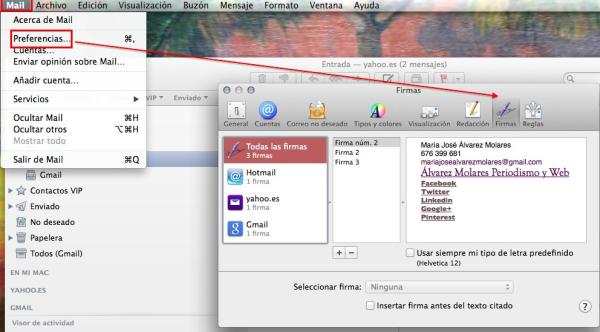 Cómo crear una firma en Mail de Mac - Paso 1