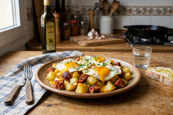 Recetas con sobrasada: ideas fáciles y deliciosas - Huevos rotos con sobrasada