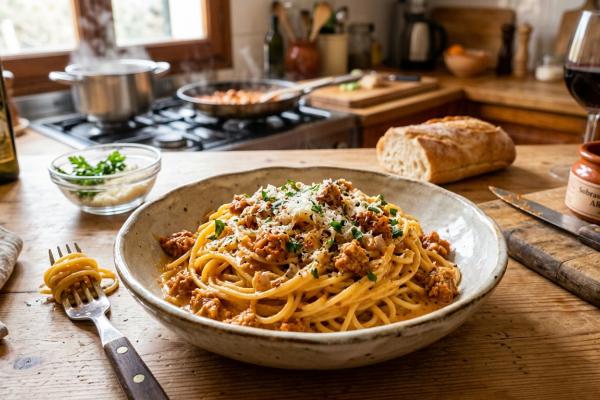 Recetas con sobrasada: ideas fáciles y deliciosas - Pasta con sobrasada y nata