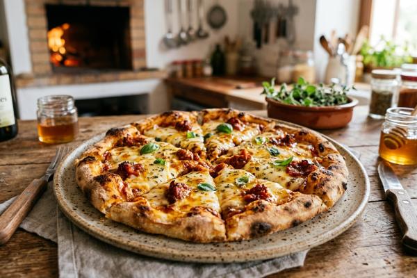 Recetas con sobrasada: ideas fáciles y deliciosas - Pizza rápida de sobrasada y queso