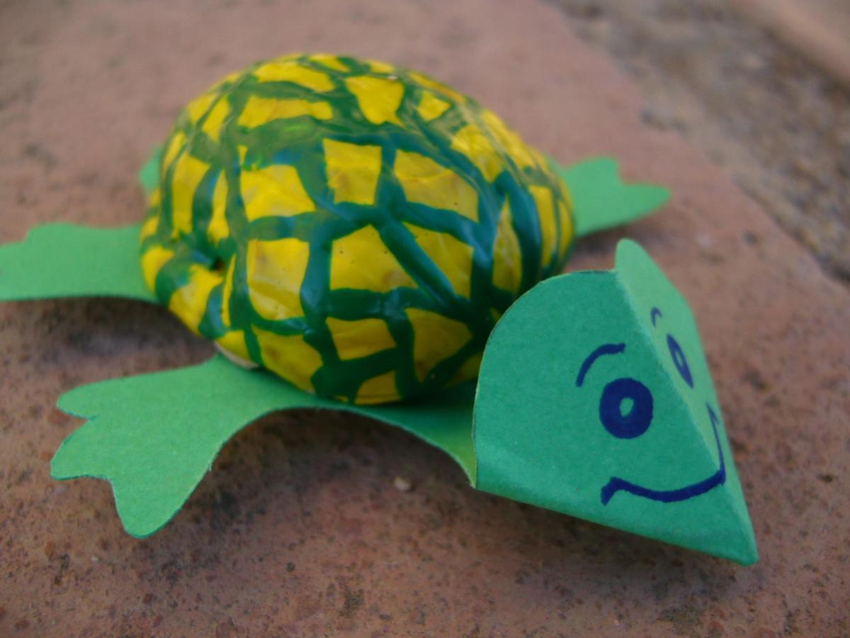 Cómo hacer una tortuga con una nuez