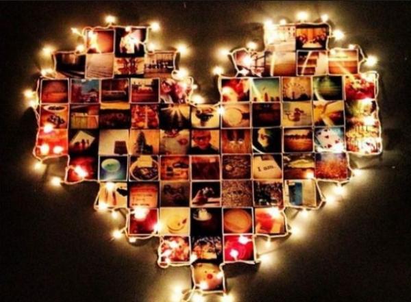 Manualidades para mi novio - Corazón luminoso con fotos