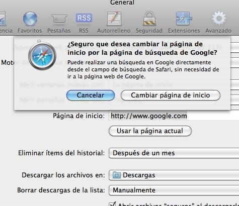 Cómo poner Google como página principal en Safari - Paso 4