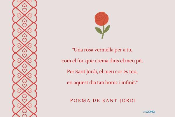 Poemas de Sant Jordi de amor para felicitar el 23 de abril - Versos en catalán para acompañar la rosa roja