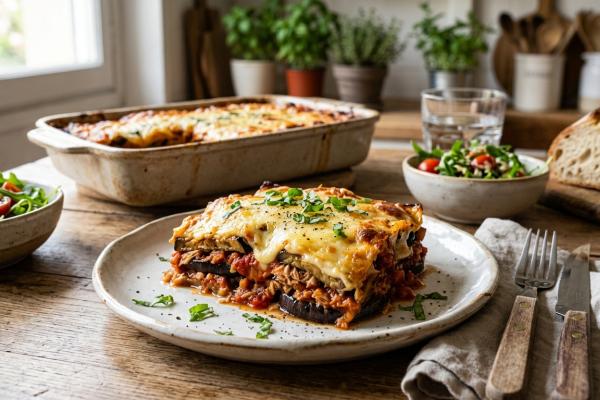Lasaña de berenjena y atún ligera y sin complicaciones paso a paso