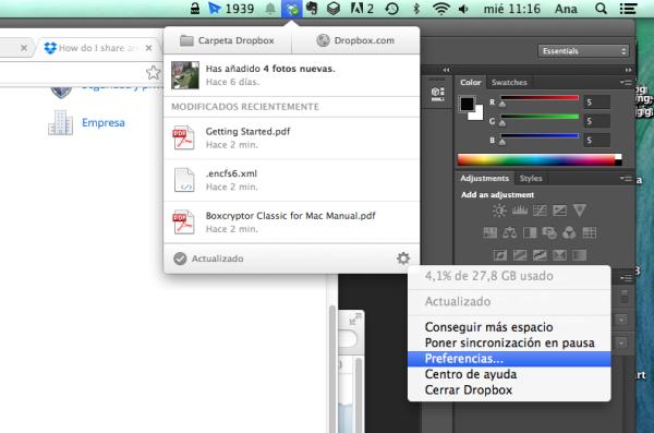 Cómo compartir capturas de pantalla en Dropbox - Paso 1