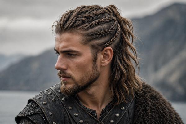 Descubre los mejores cortes de pelo para hombre con pelo largo: tendencias 2026 - Trenzas estilo vikingo para un look con carácter