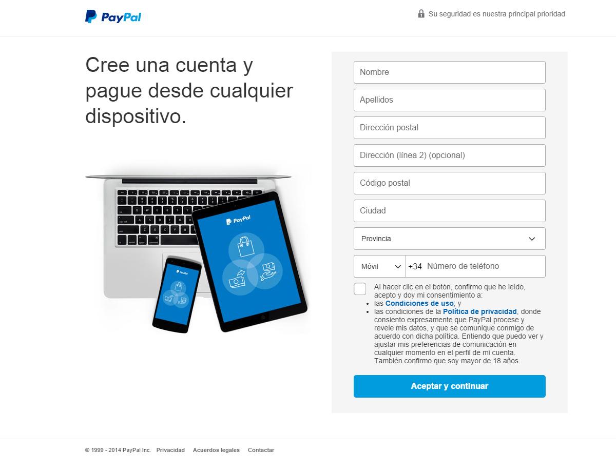 Cómo hacer una cuenta PayPal