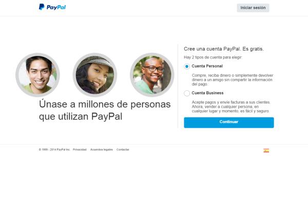 Cómo hacer una cuenta PayPal - Paso 2