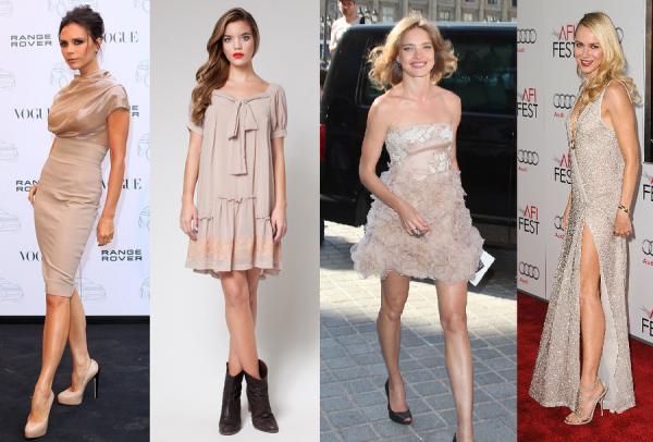 Qué zapatos combinar con un vestido color nude