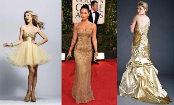 Cómo combinar un vestido dorado