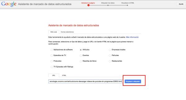 Cómo usar el marcador de datos estructurados de Google - Paso 3