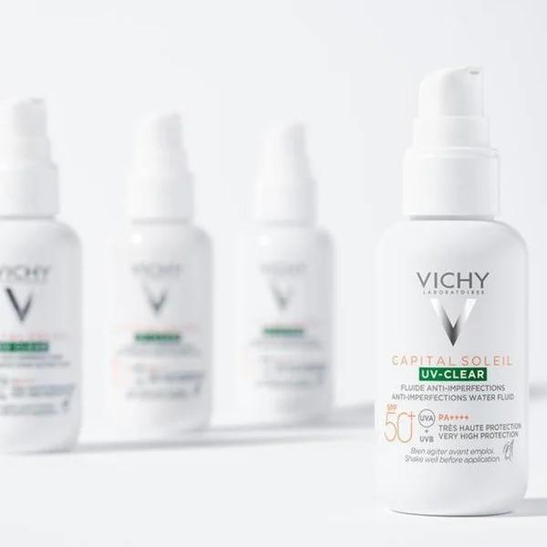 Descubre los mejores protectores solares para piel grasa sin brillos ni efecto graso - Vichy Capital Soleil UV-Clear SPF 50+