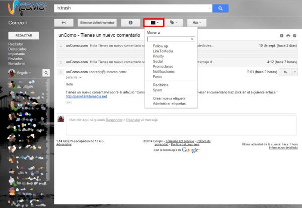 Cómo se pueden recuperar correos eliminados de Gmail - Paso 5