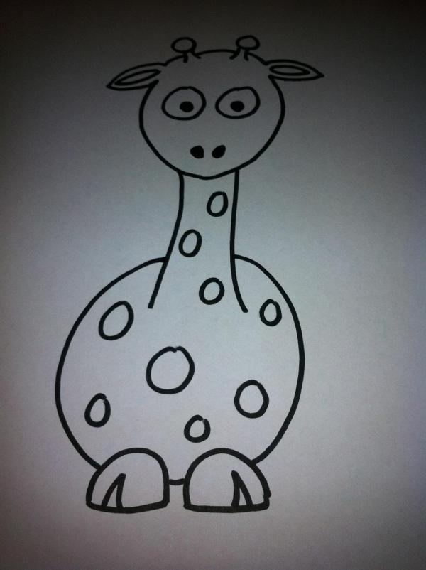 Cómo dibujar una jirafa de dibujo animado