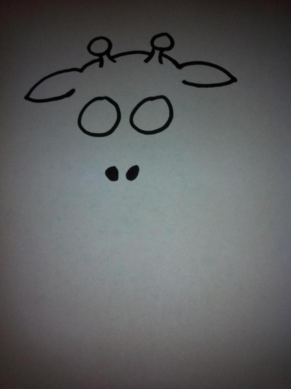 Cómo dibujar una jirafa de dibujo animado - Paso 3