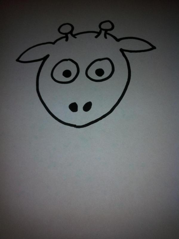 Cómo dibujar una jirafa de dibujo animado - Paso 5