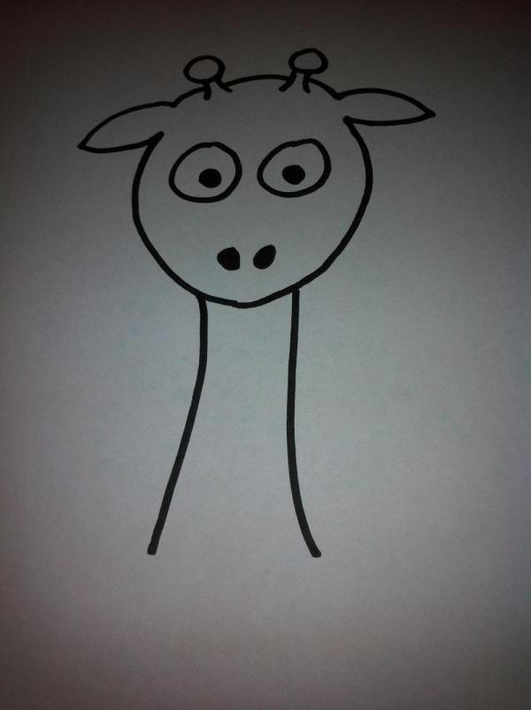 Cómo dibujar una jirafa de dibujo animado - Paso 6