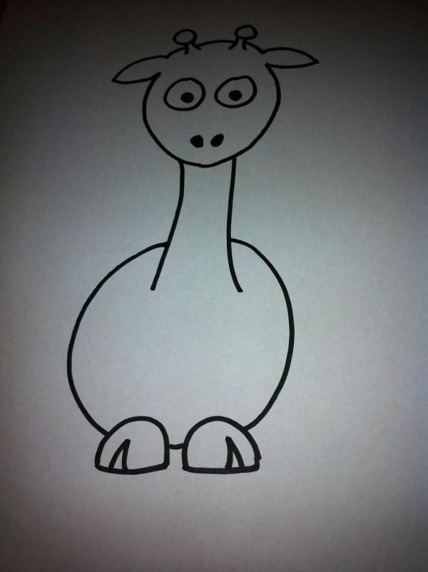 Cómo dibujar una jirafa de dibujo animado - Paso 8
