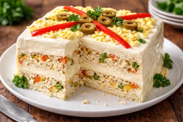 Las mejores recetas de pasteles salados fríos: muy fáciles - Pastel frío de pollo