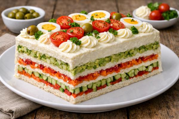 Las mejores recetas de pasteles salados fríos: muy fáciles - Pastel frío vegetal