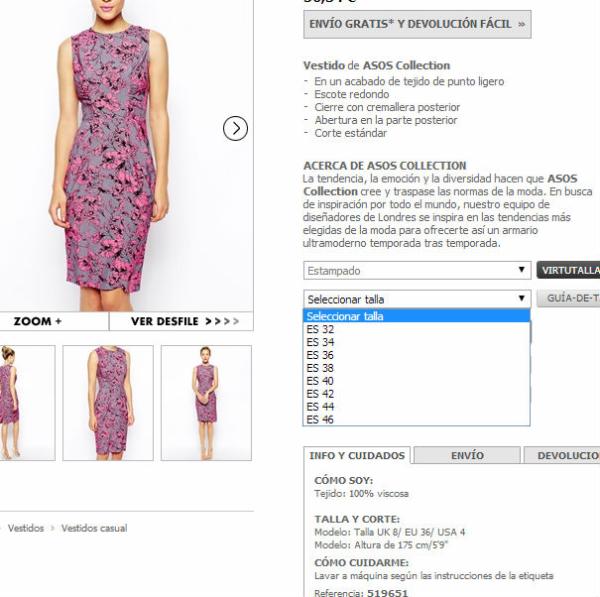Cómo comprar en Asos - Paso 2