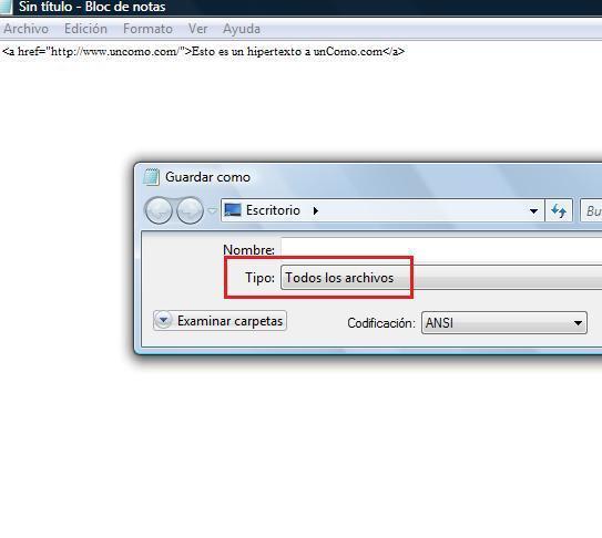 Cómo crear un enlace hipertexto - Paso 3
