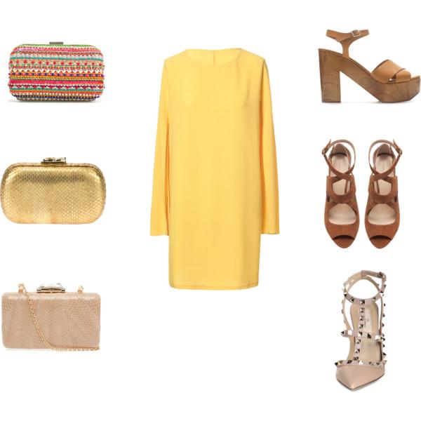 Cómo combinar un vestido amarillo - Con colores camel