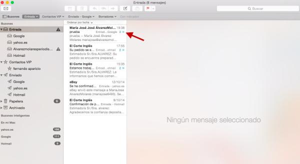 Cómo hacer que no se encadenen mensajes en Mail de Mac - Paso 1