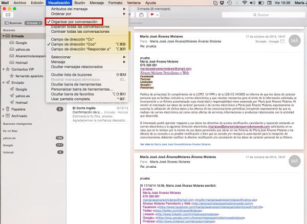 Cómo hacer que no se encadenen mensajes en Mail de Mac - Paso 3