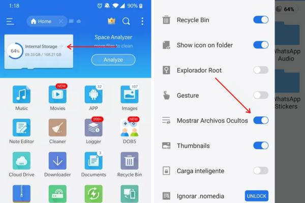 Cómo ver estados de WhatsApp sin que se den cuenta - Utiliza el explorador de archivos a través de una app
