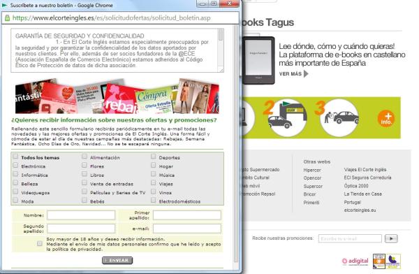 Cómo conseguir ofertas en El Corte Inglés - Paso 1
