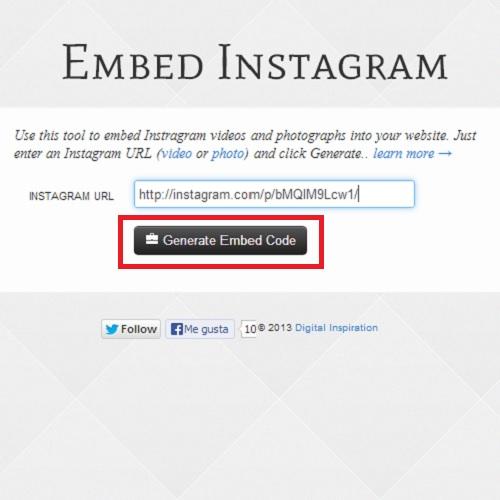 Cómo insertar un vídeo de Instagram en mi blog - Paso 3