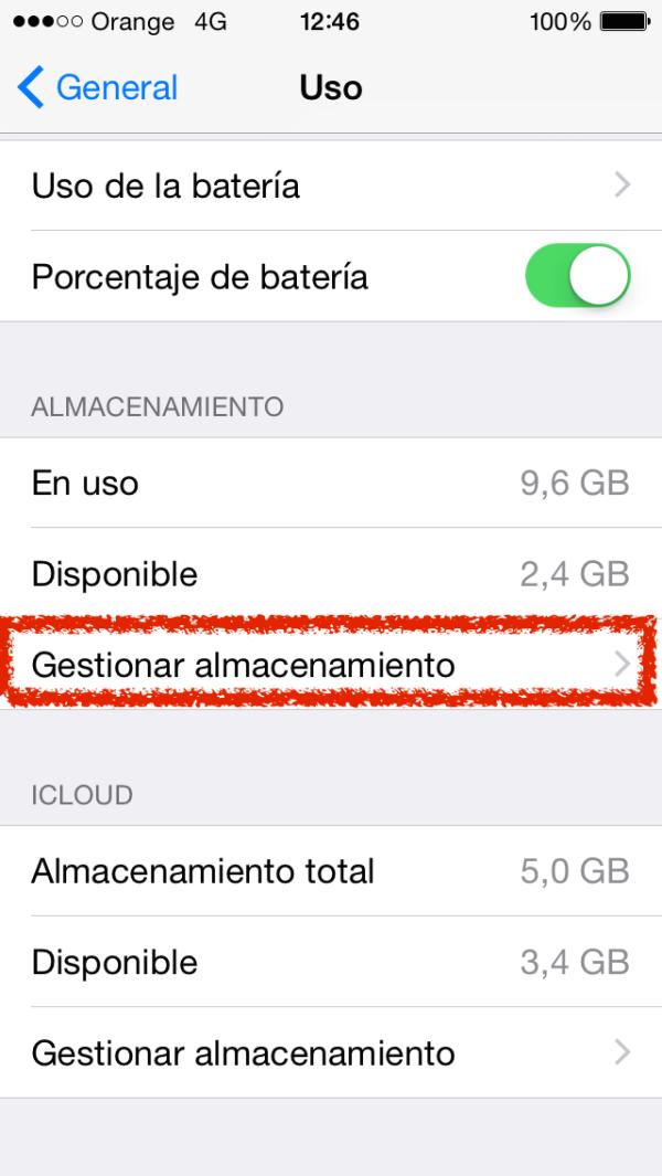 Cómo liberar espacio en mi iPhone 6 - Paso 3