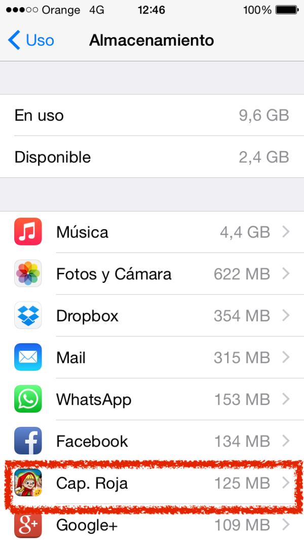 Cómo liberar espacio en mi iPhone 6 - Paso 4