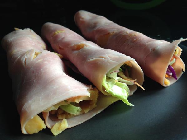 Cómo hacer un sándwich sin pan - Con jamón york o pavo 