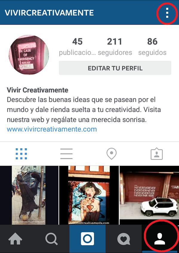 Cómo privatizar mis fotografías en Instagram - Paso 2