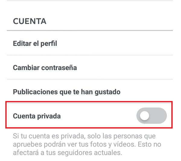 Cómo privatizar mis fotografías en Instagram - Paso 3