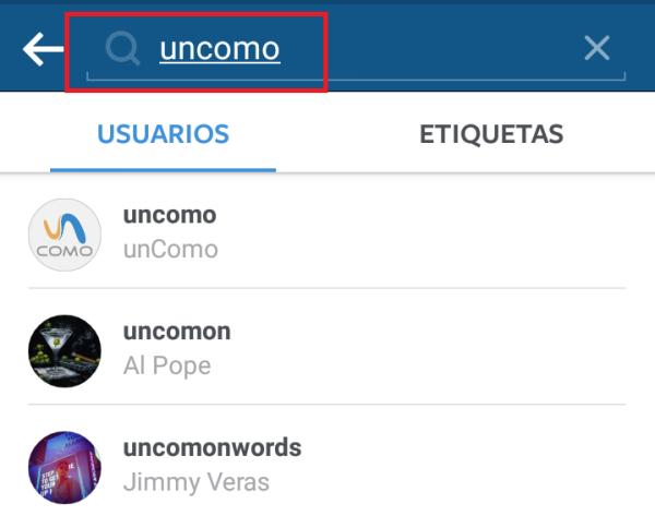 Cómo buscar a alguien en Instagram - Paso 4