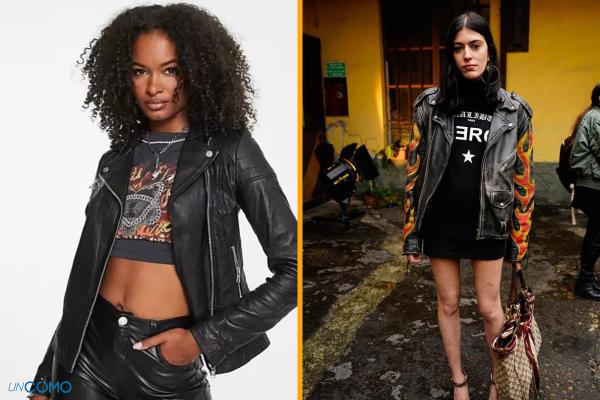 Como vestir una chaqueta de cuero para mujer