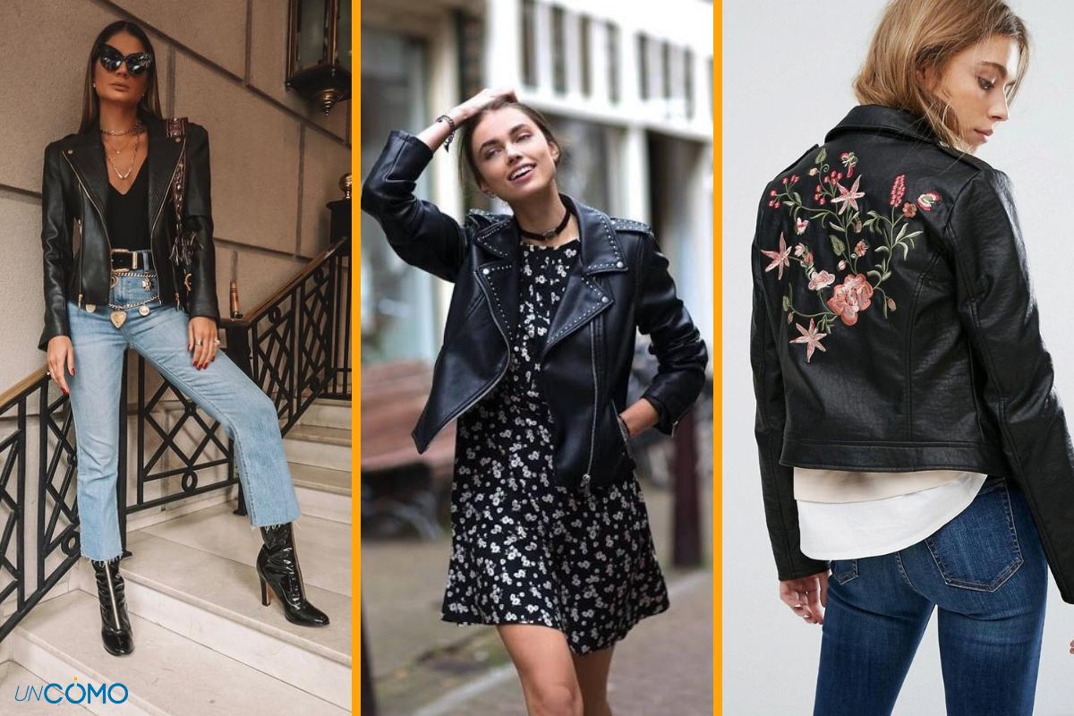 Como vestir una chaqueta de cuero para mujer