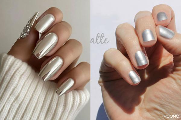 Uñas plateadas: los diseños más elegantes y modernos - Uñas plateadas mate