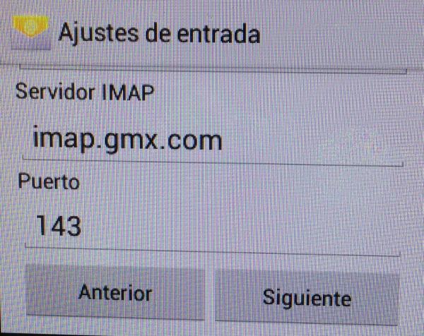Cómo configurar el gmx en Android - Paso 8