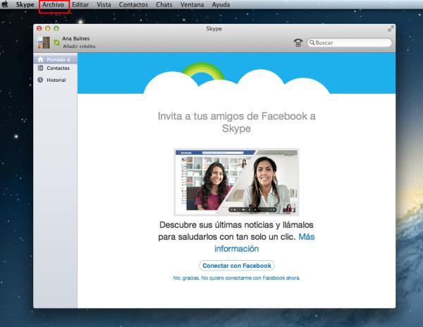 Cómo cerrar sesión de Skype en Mac - Paso 2